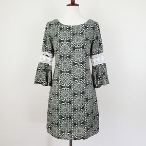 Luxology Medallion Bell Sleeve Dress